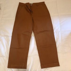 Everlane straight leg crop, golden brown